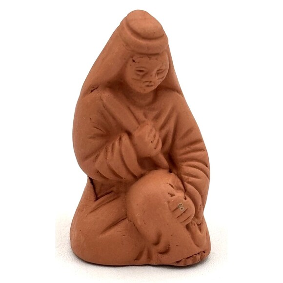 Terra Cotta Handmade Nativity Set 8 Piece Christmas‎ Jesus Mary Joseph Primitive - Picture 12 of 16